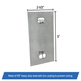 Stationary Dock Washer Plate, 5" x 2-1/2" - Heavy-Duty Galvanized Steel