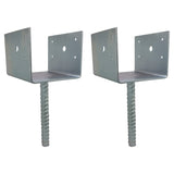 U Shaped 6x6 Deck Post Concrete Anchor Spike, Fence Post Base, Zinc Plated