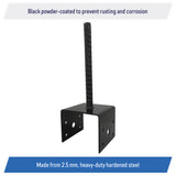 U Shaped 4x4 Deck Post Concrete Anchor Spike, Fence Post Base, Black Powder Coated