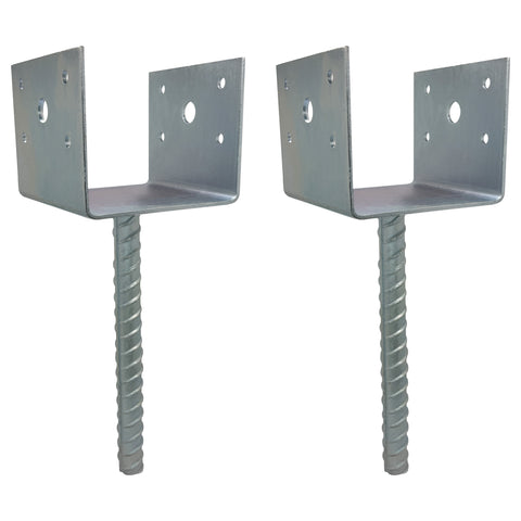 U Shaped 4x4 Deck Post Concrete Anchor Spike, Fence Post Base, Zinc Plated