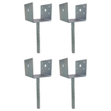 U Shaped 4x4 Deck Post Concrete Anchor Spike, Fence Post Base, Zinc Plated