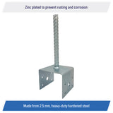 U Shaped 4x4 Deck Post Concrete Anchor Spike, Fence Post Base, Zinc Plated