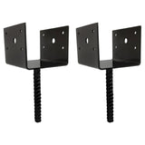 U Shaped 6x6 Deck Post Concrete Anchor Spike, Fence Post Base, Black Powder Coated