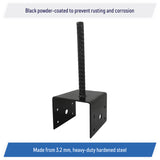U Shaped 6x6 Deck Post Concrete Anchor Spike, Fence Post Base, Black Powder Coated