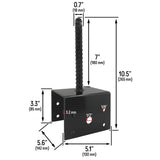 U Shaped 6x6 Deck Post Concrete Anchor Spike, Fence Post Base, Black Powder Coated