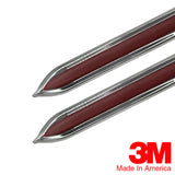 Vintage Style 5/8" Autumn Maple & Chrome Side Body Trim Molding - Formed Pointed Ends - Automotive Authority