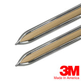 Vintage Style 5/8" Buckskin & Chrome Side Body Trim Molding - Formed Pointed Ends - Automotive Authority