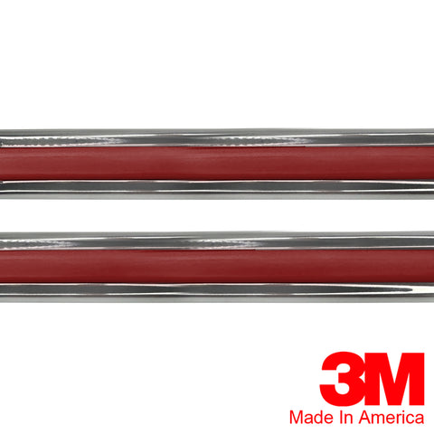 Vintage Style 5/8" Red & Chrome Side Body Trim Molding - Automotive Authority