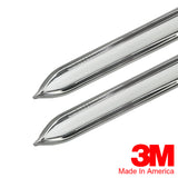 Vintage Style 5/8" White & Chrome Side Body Trim Molding - Formed Pointed Ends - Automotive Authority