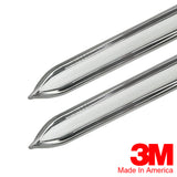 Vintage Style 7/8" White & Chrome Side Body Trim Molding - Formed Pointed Ends - Automotive Authority