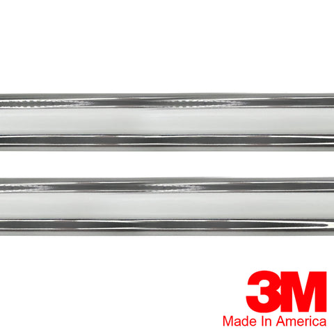 Vintage Style 7/8" White & Chrome Side Body Trim Molding - Automotive Authority