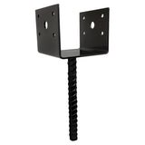U Shaped 4x4 Deck Post Concrete Anchor Spike, Fence Post Base, Black Powder Coated
