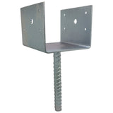 U Shaped 6x6 Deck Post Concrete Anchor Spike, Fence Post Base, Zinc Plated