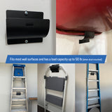 Wall Mount Ladder Wheelbarrow Hanger Hooks, Heavy-Duty - Storage for Garage and Shed Walls