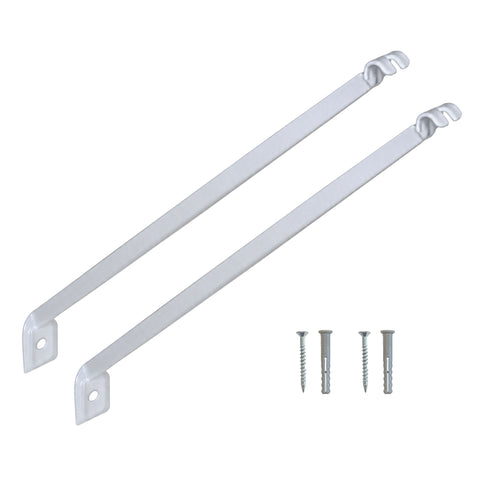 White Wire Shelving Support Bracket for 12" & 16" Deep Shelves with Anchors & Screws, Replacement for ClosetMaid