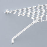 White Wire Shelving Support Bracket for 12" & 16" Deep Shelves with Anchors & Screws, Replacement for ClosetMaid