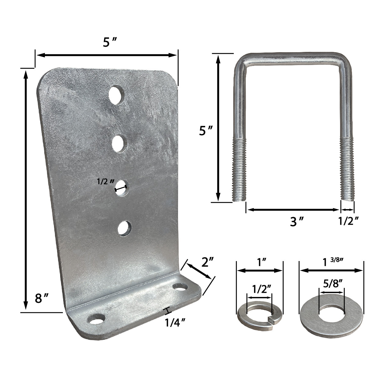 Buy (8) 6" Aluinu L-Type Boat Trailer Bunk Bracket Kit With Stainless
