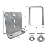 6" Galvanized L-Type Bunk Bracket Kit for Boat Trailer, fits 3x3 Cross Members, Heavy Duty