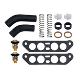 Thermostat Kit w Hoses for Johnson Evinrude V4 Crossflow 65-140HP - 18-3673, 340975, 340976,