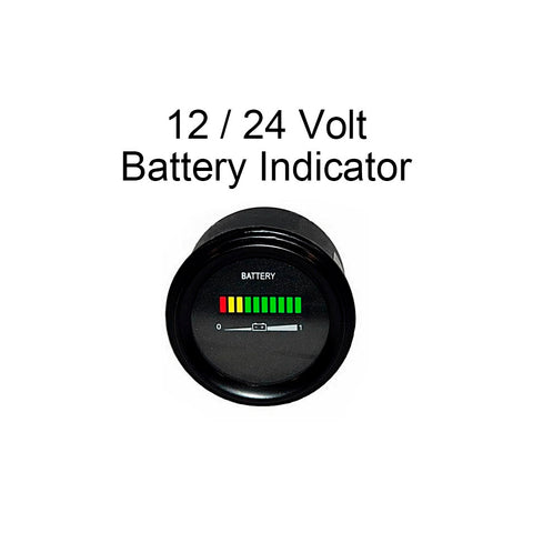 12V/24V Battery Indicator Charge Status Meter Tri-Color LED lights - Round - Automotive Authority