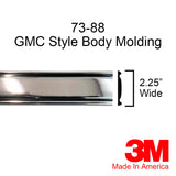 1973-1987 GMC C/K Truck Suburban Chrome Side Body Trim Molding 2.25" Wide - Automotive Authority