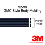 1992-1998 GMC Suburban BLACK Side Body Trim Molding 2.5" Wide - Automotive Authority