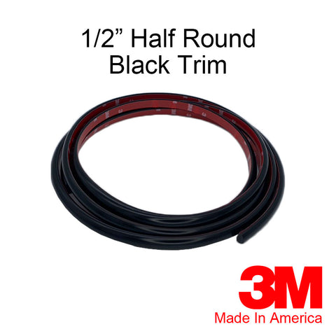 1/2'' Black Half Round Trim Molding - Automotive Authority