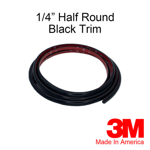 1/4'' Black Half Round Trim Molding - Automotive Authority