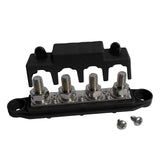 4 Post Power Distribution Block Bus Bar Pair with Cover - 250 Amp Rating – Marine Bus Bar, Automotive, and Solar Wiring – Battery Terminal Distribution Block