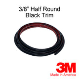 3/8'' Black Half Round Trim Molding - Automotive Authority