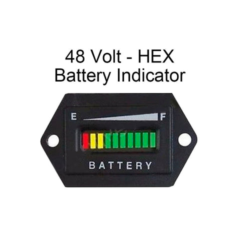 48 Volt Golf Cart Club Car EZGO Yamaha Battery Status Meter Indicator 48V - HEX - Automotive Authority
