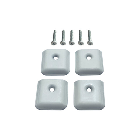 White RV Camper Trailer Aluminum Extrusion Flat End Cap for Vinyl Trim Molding 1" with Screws