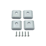 White RV Camper Trailer Aluminum Extrusion Flat End Cap for Vinyl Trim Molding 7/8" with Screws