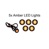 Amber 1" LED Clearance Marker Trailer Marker Signal Light - Yellow - Automotive Authority