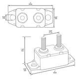 Disyuntor de reinicio automático 5A-50A - 12V - 24V con perno prisionero de cubierta para remolques automotrices, marinos y 