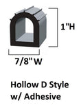 D-Seal Black EPDM Heavy Duty Adhesive RV Slide Out 7/8"W x 1"H - By The Foot - Automotive Authority
