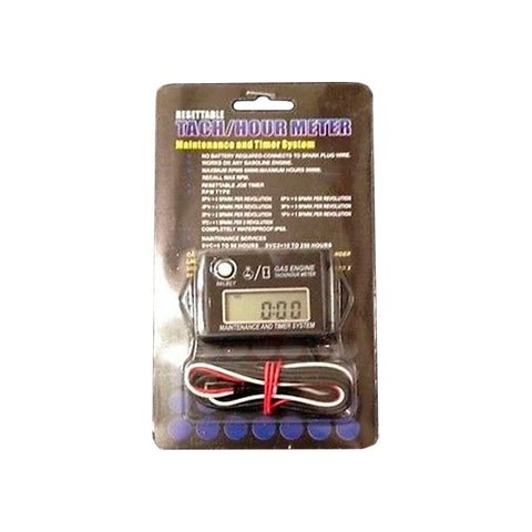 Digital Tachometer Hour Meter With Max RPM Recall – 2 & 4 Stroke Engine, Fits Go Karts & More