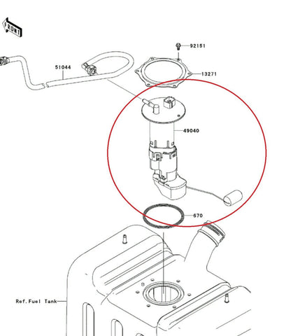 Fuel Pump Assembly For 2009-2020 Kawasaki Mule Teryx - 49040-0718 