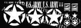 Military Jeep Decal Sticker Kit Star Circle US ARMY USMC Willys - Multiple Colors - Automotive Authority