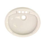 RV Camper Trailer Oval Bathroom Sink with Drain Stopper Lavatory Sink 20" x 17" - White - Automotive Authority