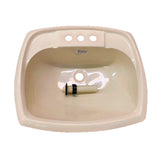 RV Camper Trailer Rectangular Bathroom Sink with Drain Stopper Lavatory Sink 20" x 17" - Parchment Beige - Automotive Authority