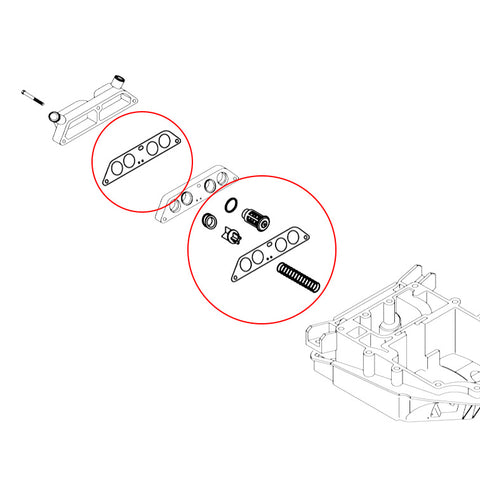 Thermostat Kit with Hoses for Johnson Evinrude V4 Crossflow 65-140HP ...