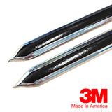 Vintage Style 1 1/8" Black & Chrome Side Body Trim Molding - Formed Pointed Ends - Automotive Authority