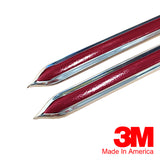 Vintage Style 5/8" Autumn Maple & Chrome Side Body Trim Molding - Formed Pointed Ends - Automotive Authority