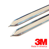 Vintage Style 5/8" Beige & Chrome Side Body Trim Molding - Formed Pointed Ends - Automotive Authority