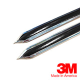 Vintage Style 5/8" Black & Chrome Side Body Trim Molding - Formed Pointed Ends - Automotive Authority