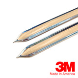 Vintage Style 5/8" Buckskin & Chrome Side Body Trim Molding - Formed Pointed Ends - Automotive Authority