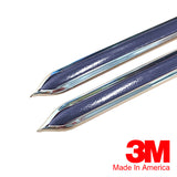 Vintage Style 5/8" Dark Blue & Chrome Side Body Trim Molding- Formed Pointed End - Automotive Authority