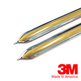 Vintage Style 5/8" Gold & Chrome Side Body Trim Molding - Formed Pointed Ends - Automotive Authority