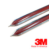 Vintage Style 5/8" Maroon & Chrome Side Body Trim Molding - Formed Pointed Ends - Automotive Authority